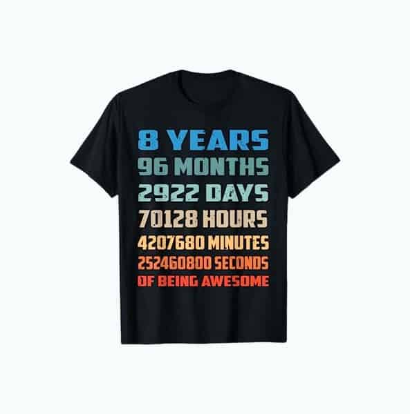 Product Image of the 8th Birthday T-Shirt