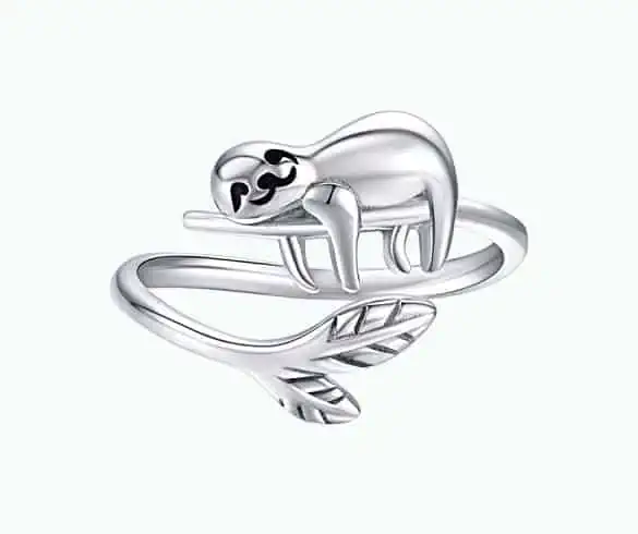 Product Image of the Adjustable Sterling Silver Sloth Ring