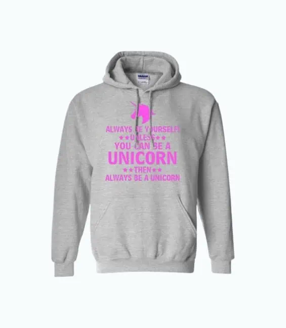 Product Image of the Always Be Yourself Unicorn Hoodie