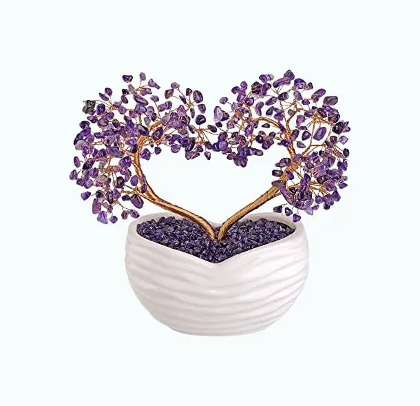 Product Image of the Amethyst Crystal Heart Money Tree