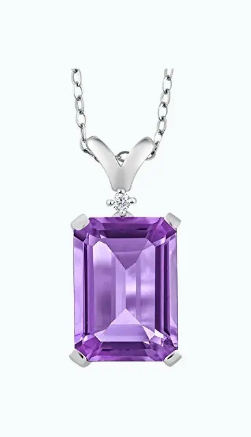 Product Image of the Amethyst and Diamond Pendant Necklace