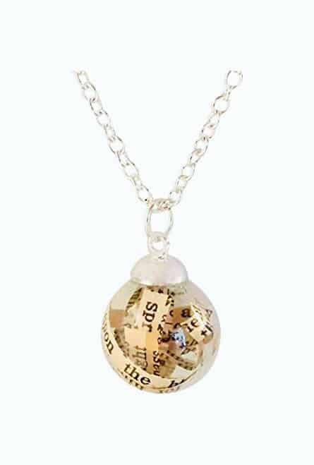 Product Image of the Antique Bible Pages Pendant Necklace