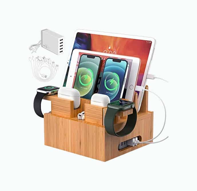 Product Image of the Bamboo Charging Station Organizer