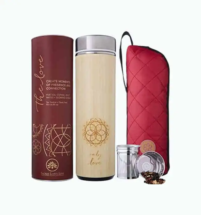 Product Image of the Bamboo Tea Tumbler, Strainer & Infuser