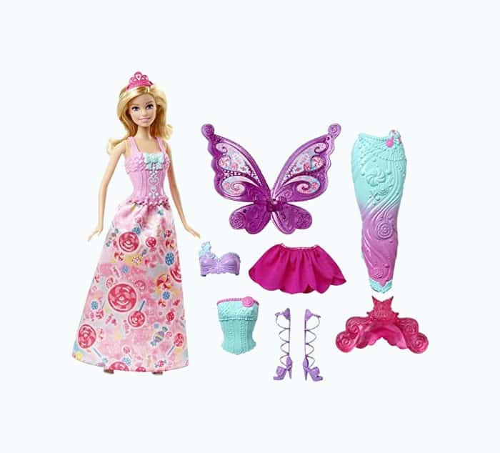 Product Image of the Barbie Doll With Outfits For 3 Fairytale Characters