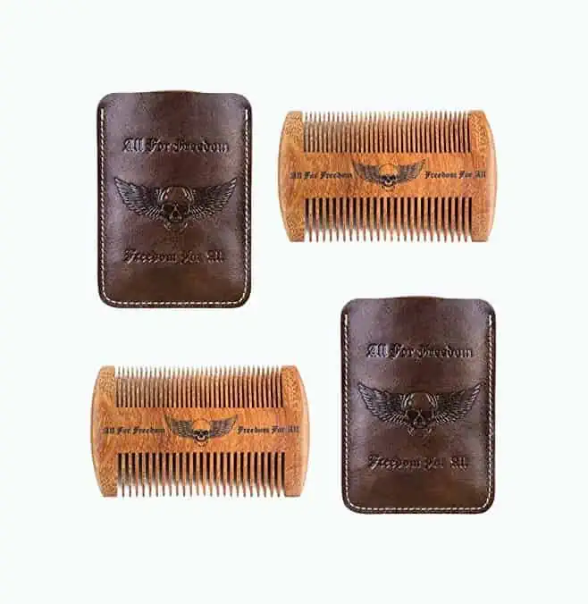 Product Image of the Beard Comb Kit with Leather Case