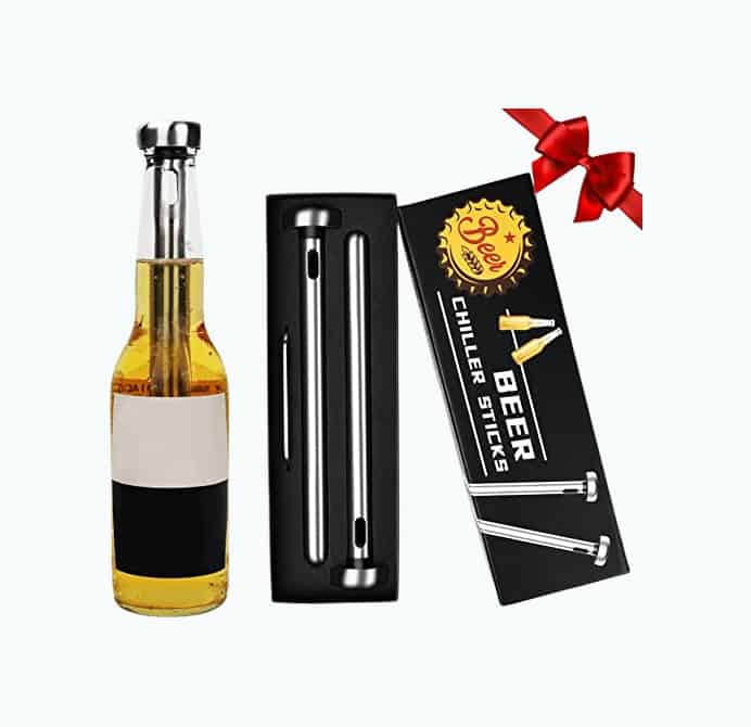 Product Image of the Beer Chiller Sticks for Bottles - Set of 4 Stainless Steel Cooling Chillers