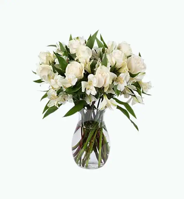 Product Image of the Benchmark Bouquets Fresh Roses and Alstroemeria Arrangement