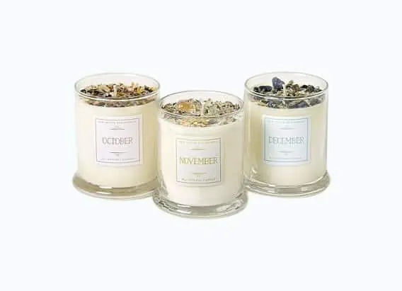 Product Image of the Birth Month Gemstone Flower Candle