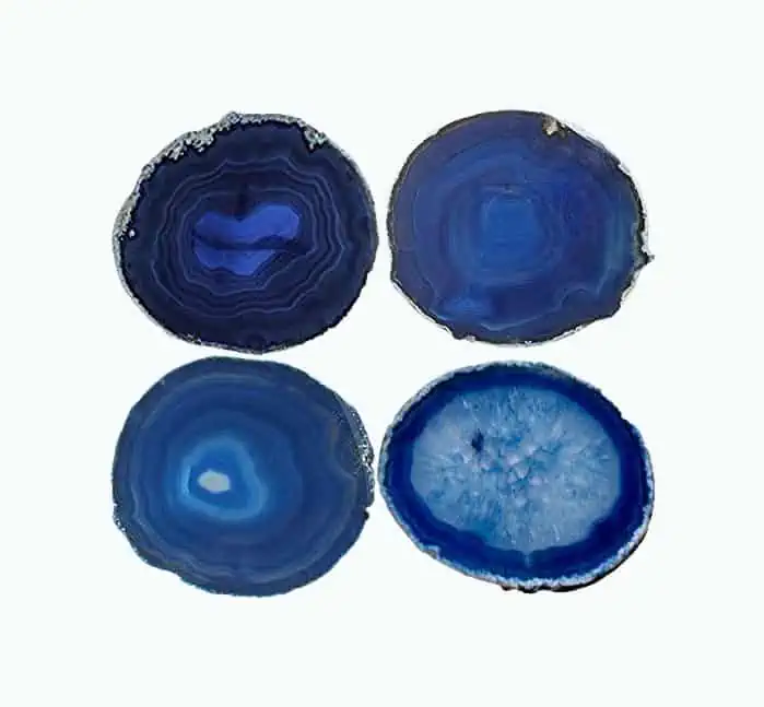 Product Image of the Blue-Dyed Agate Coasters