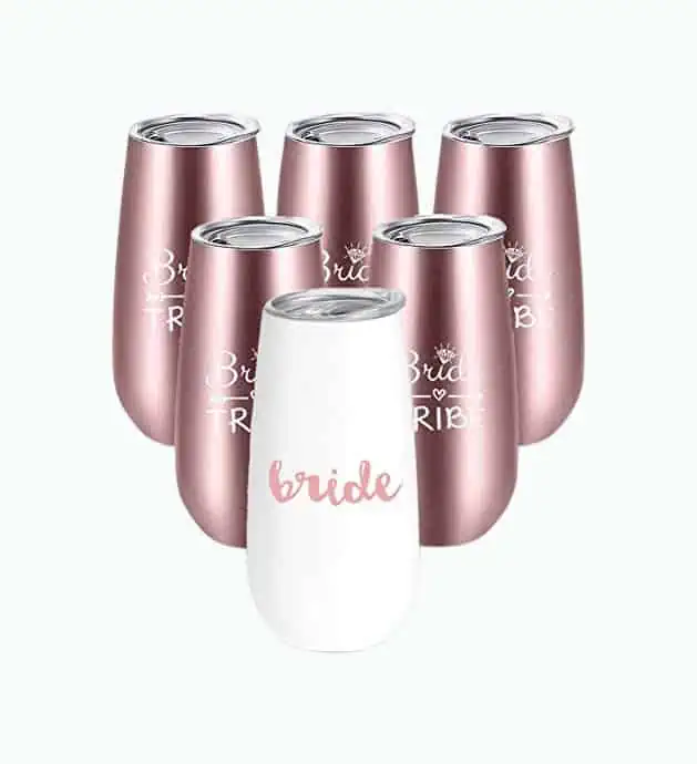 Product Image of the Bride to Be And Bride Tribe Wine Tumblers