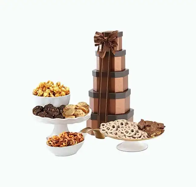 Product Image of the Broadway Basketeers Shiva Gift Tower of Sweets