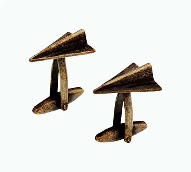 Product Image of the Bronze Color Paper Airplane Cufflinks