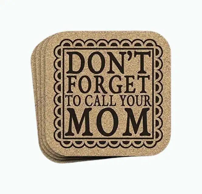 Product Image of the Call Mom Coaster Set