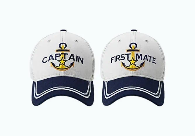 Product Image of the Captain & First Mate Matching Boating Baseball Caps