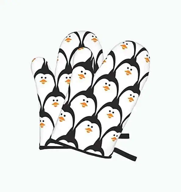 Product Image of the Cartoon Penguin Oven Mitts