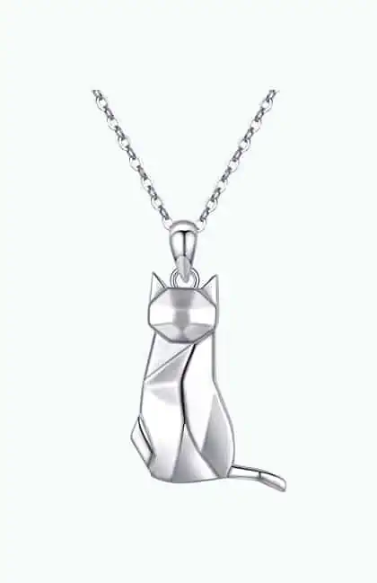 Product Image of the Cat Origami Pendant 