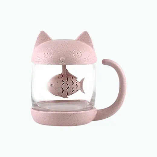 Product Image of the Cat Tea Mug With Fish Infuser