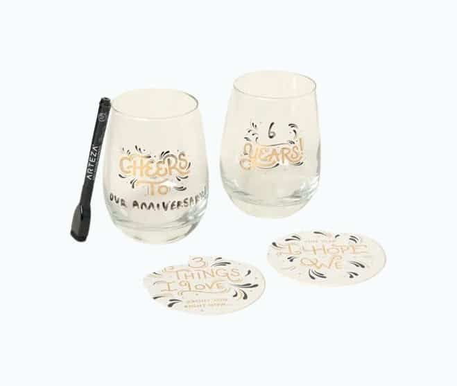 Product Image of the Cheers to the Years Anniversary Glasses