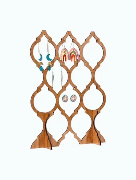Product Image of the Cherry Wood Arabesque Earring Stand