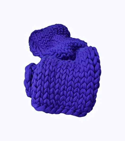 Product Image of the Chunky Knit Blanket Merino Wool Blend