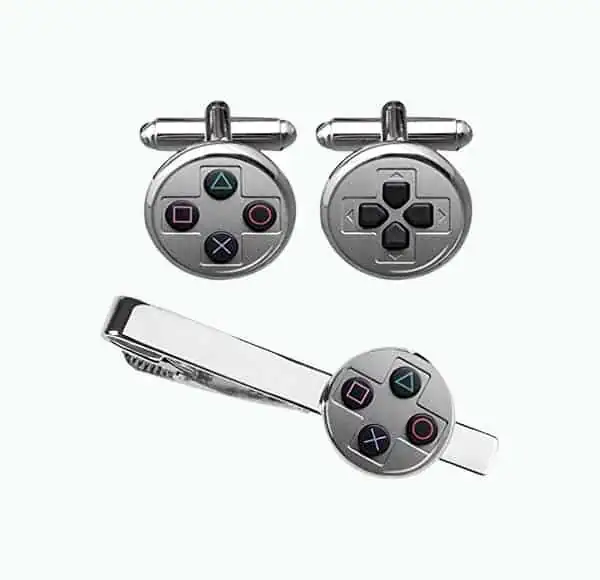 Product Image of the Console Button Cufflinks & Tie Clip