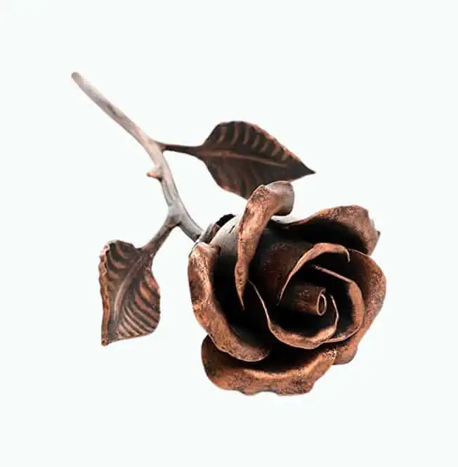 Product Image of the Copper Stained Metal Rose