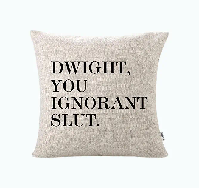 Product Image of the Cotton Linen Throw Pillow Case - Dwight, You Ignorant S...