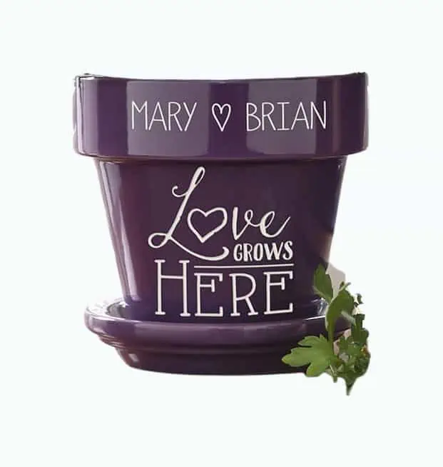 Product Image of the Couples Personalized Flower Pot
