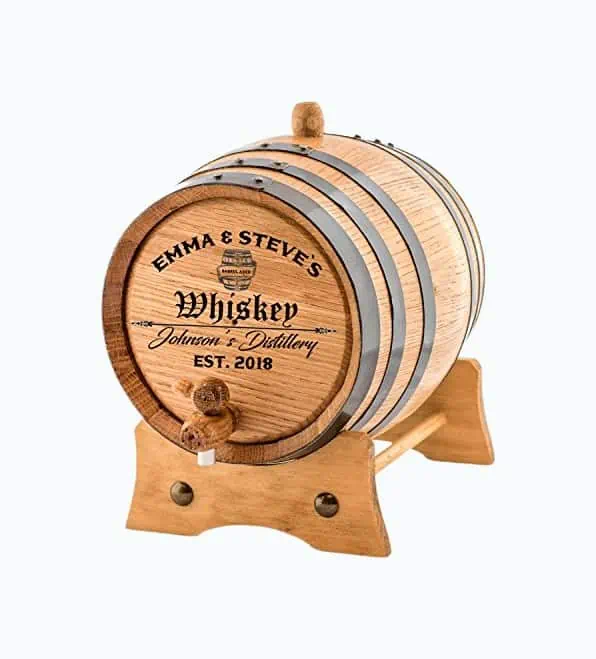Product Image of the Custom Engraved American Premium Oak Aging Barrel