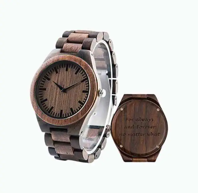 Product Image of the Custom Engraved Wood Watch