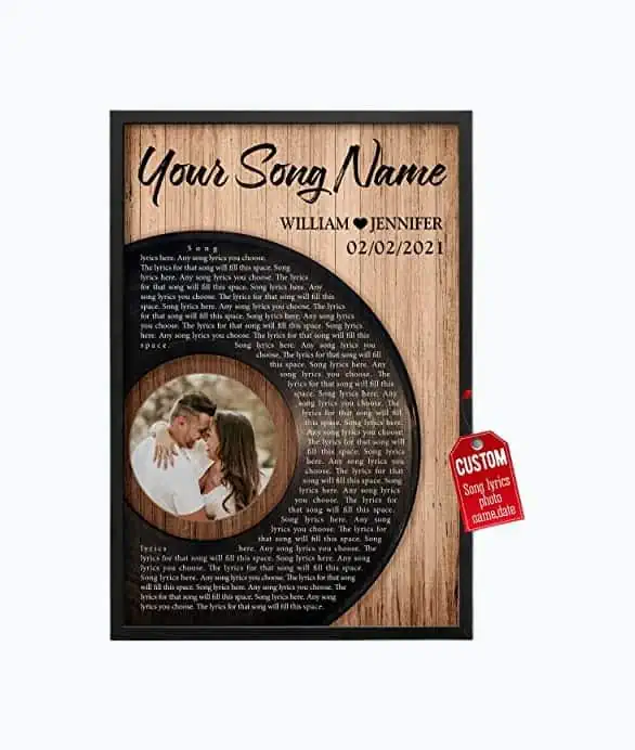Product Image of the Customized Lyrics Canvas