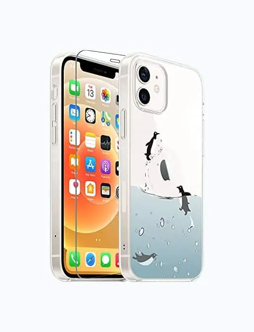 Product Image of the Cute Swimming Penguin iPhone Case