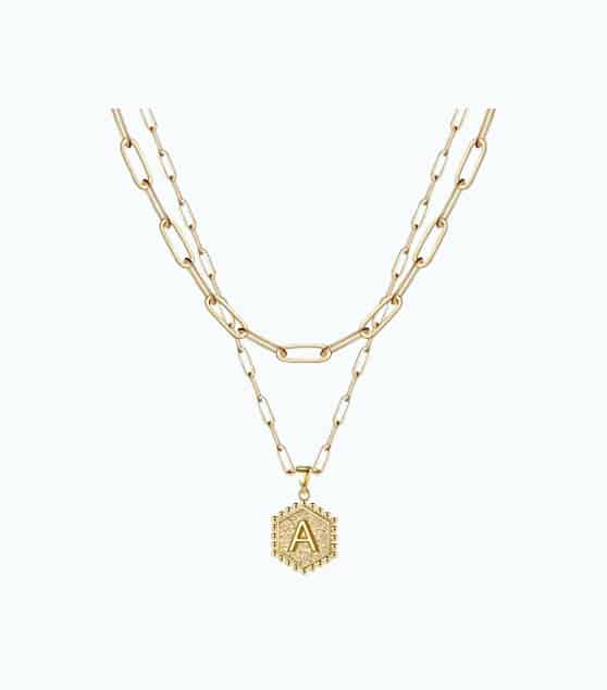 Product Image of the Dainty Layered Initial Necklaces for Women