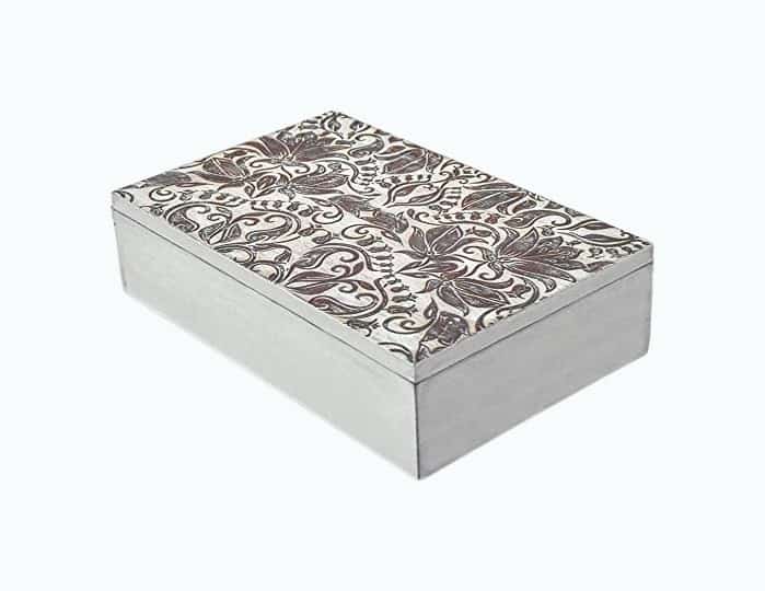 Product Image of the Decorative Wooden Treasure Box With Engraved Art