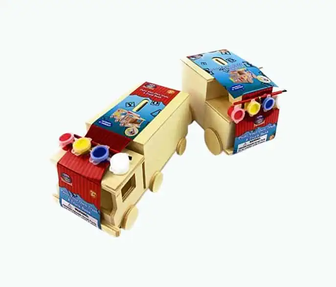 Product Image of the Design & Paint Your Own Wooden Train & Truck