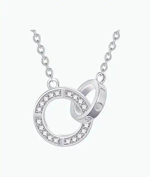 Product Image of the Diamond Interlocking Circle Necklace