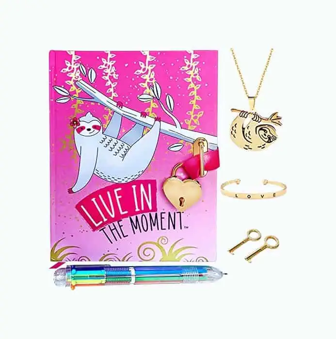 Product Image of the Diary with Lock for Girls Who Love Sloths