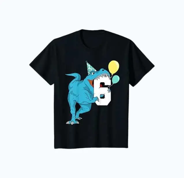 Product Image of the Dinosaur 6th Birthday T-Shirt