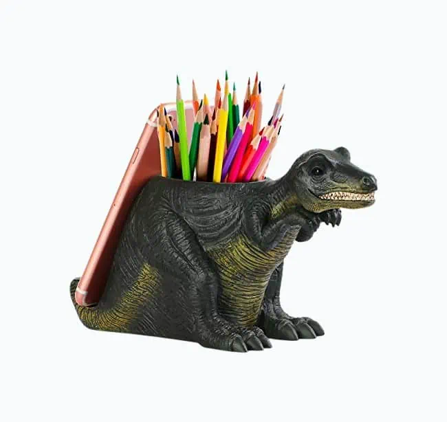 Product Image of the Dinosaur Pencil Holder with Phone Stand