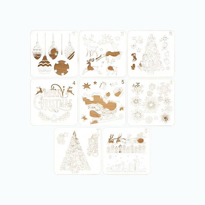 Product Image of the Eight Pieces Christmas Stencils Template 
