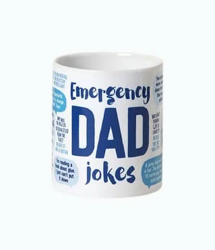 Product Image of the Emergency Dad Jokes Mug 