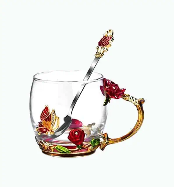 Product Image of the Enamel Rose Mug