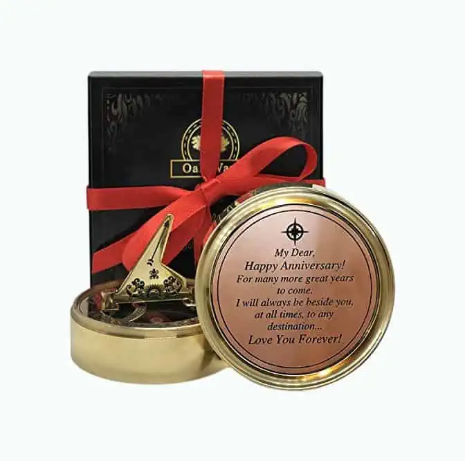 Product Image of the Engraved Anniversary Sundial Compass