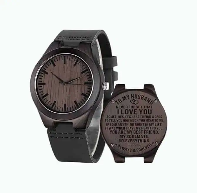 Product Image of the Engraved Men’s Wooden Watch 