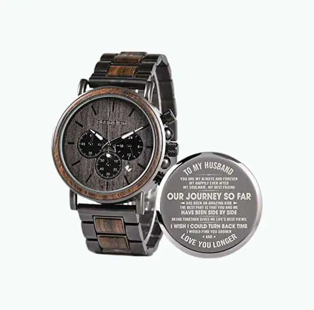 Product Image of the Engraved Wooden Watch for Men