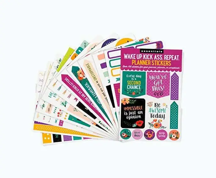 Product Image of the Essentials Planner Stickers -- Wake Up Kick Ass Repeat