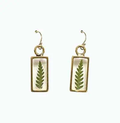 Product Image of the Fern Leaf Flower Earrings