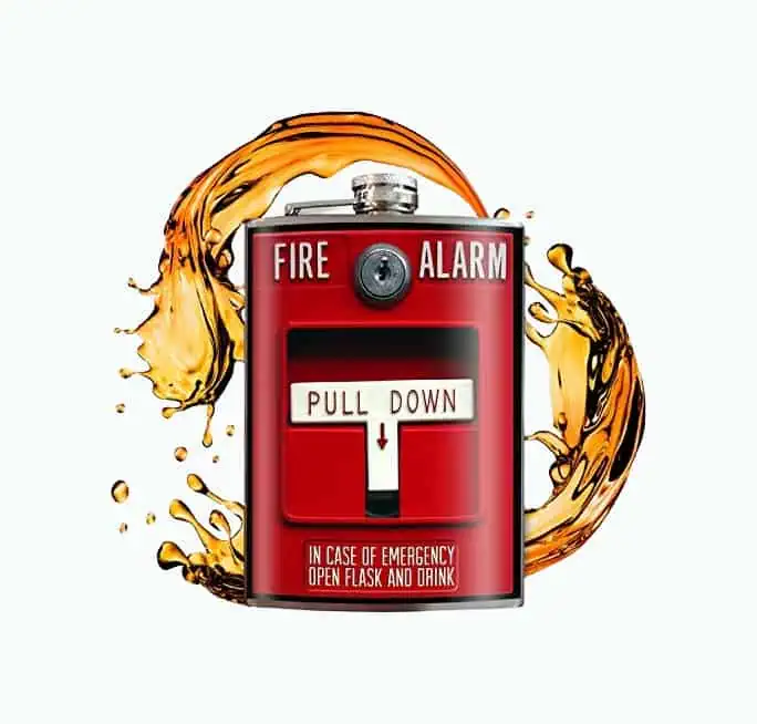 Product Image of the Fire Alarm Flask - 8 oz Flasks For Liquor For Men