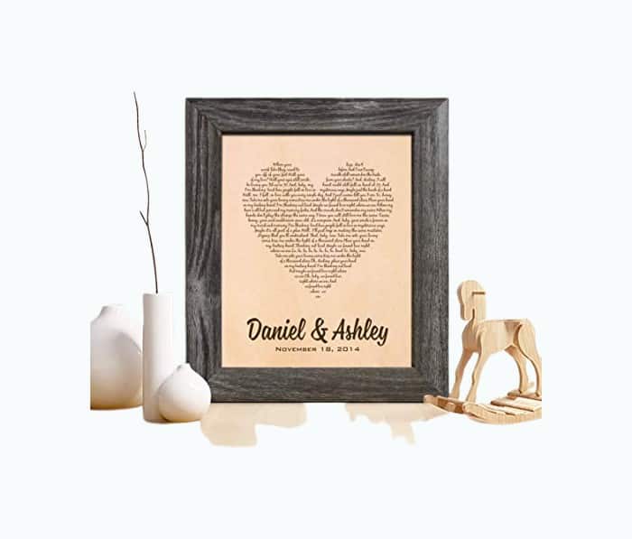 Product Image of the First Dance Song Leather Engraving